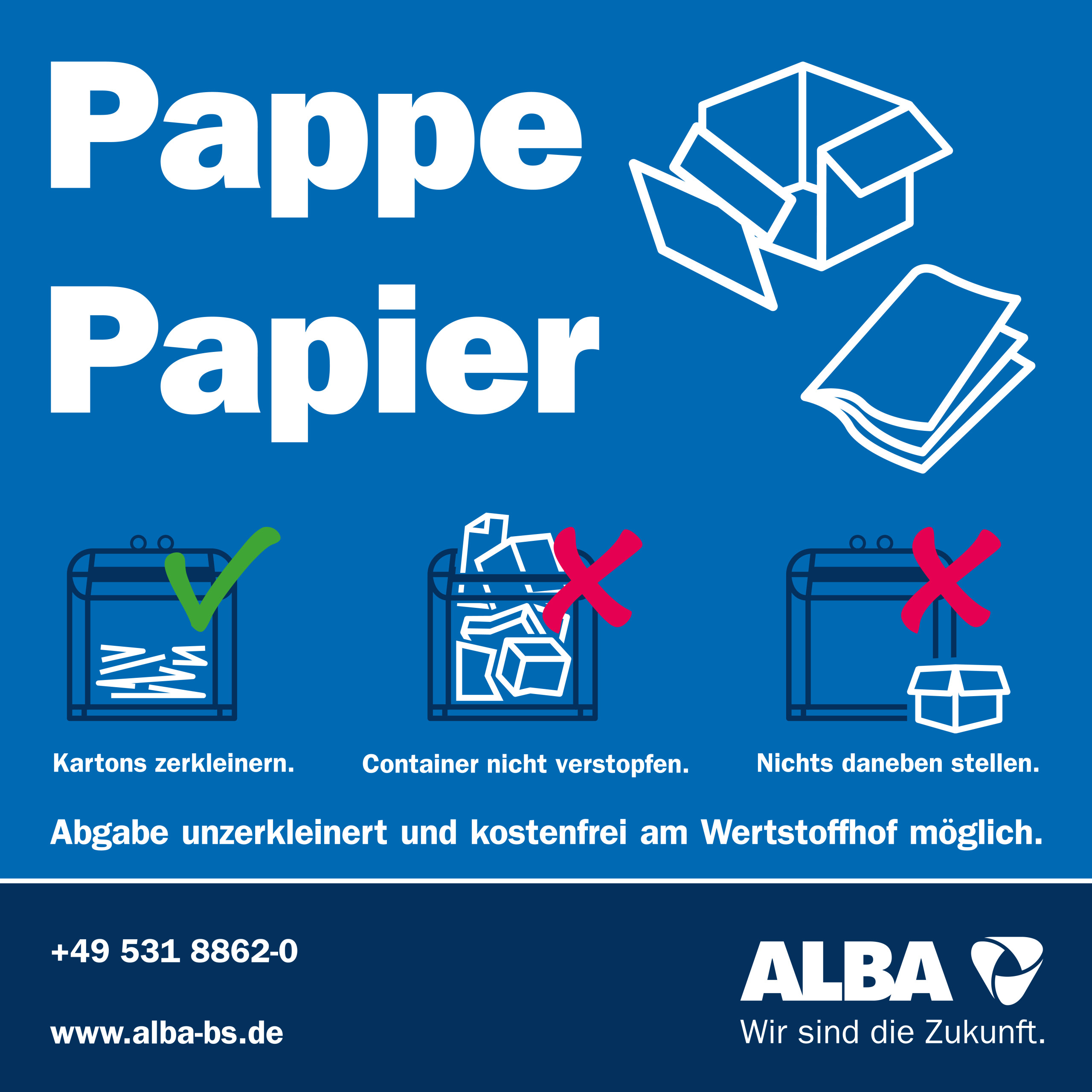 Innovative Aufkleber für Altpapier-Container sollen für saubere Containerstandplätze sorgen – und das Klima schützen